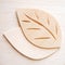 Leaf symbol logo concept, wood cutting design illustration