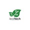 Leaf tech logo vector template