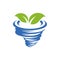 Leaf with Tornado logo vector template, Creative Twister logo design concepts, icon symbol, Illustration
