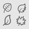 Leaf vector icon set. Autumn elements.