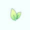 Leaf vector logo, health icon, vegan vegetarian, wellnes, spa concept. Bio eco symbol isolated on green, flat design