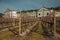 Leafless vine trunks with the Salton Winery