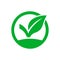 Leaflet green checkmark icon. Vector illustration eps 10