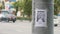 Leaflet about the missing child hanging on a pole