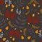 Leafs and acorns seamless pattern