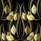 Leafy floral gold 3d vector seamless pattern. Vintage ornamental luxury background. Textured surface elegance Damask ornament with