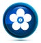 Leafy flower icon elegant blue round button illustration