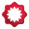 Leafy flower icon misty rose red starburst sticker button