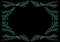 Leafy Teal or Green Fractal Frame With Black Copy