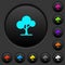 Leafy tree dark push buttons with color icons