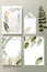 Leafy watercolor border beautifully frames minimalist-style stationery. Watercolor flowers postcard. Generative AI