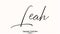 Leah Female name - in Stylish Lettering Cursive Typography Text