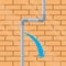 leak water pipes wall brick background  vector element concept design