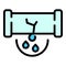 Leaking pipe icon vector flat