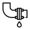 Leaking pipe line icon vector black illustration