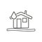 Leaking roof. House and water drop icon. Vector illustration. EPS 10.
