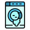 Leaking washing machine icon vector flat