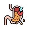 leaks in gastrointestinal system color icon vector illustration