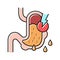 leaks in gastrointestinal system color icon vector illustration