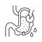 leaks in gastrointestinal system line icon vector illustration