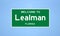 Lealman, Florida city limit sign. Town sign from the USA.