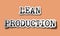 Lean Production - Flat Tattered Paper Words on Orange Background