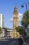 The leaning Albert clock tower in Belfast Northern Ireland