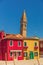 The Leaning Bell Tower on the island of Burano - Venice, Italy