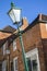 Leaning Lamp Post on Steep Hill in Lincoln