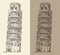 Leaning Tower of Pisa and Cathedral (Italy), vintage engraved illustration, hand drawn