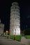 Leaning Tower of Pisa Floodlit at Night, Tuscany, Italy