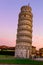 The Leaning Tower of Pisa (Torre pendente di Pisa) at sunset in Pisa, Italy