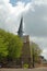 Leaning tower on Saint Gonery chapel in Plougrescant