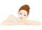 Leaning woman closed eyes- Skin care image