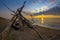 Leanto on a Lake Huron Beach as the Sun Sets