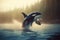 Leaping Orca: Majestic Killer Whale in Full Flight