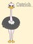 Lear the name of African animals. Inscription Ostrich. Educational game vector