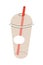lear plastic cup with straw. Juice cup, mug, straw, plastic glass vector in doodle style