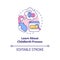 Learn about childbirth process concept icon