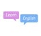 Learn english foreign language in bubble speeches as chat or discussion vector flat cartoon illustration isolated