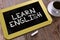 Learn English Handwritten on Chalkboard