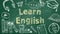 Learn English. Illustration on chalkboard.