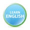 Learn English natural aqua cyan blue round button