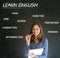 Learn English teacher with chalk background