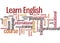 Learn English, word cloud concept 3