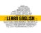 Learn english word cloud course. Education language school online lesson foreign language