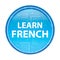 Learn French floral blue round button