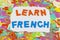 Learn French language course France lesson illustration