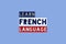 Learn French Language flat typography vector design.