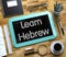 Learn Hebrew Concept on Small Chalkboard. 3D